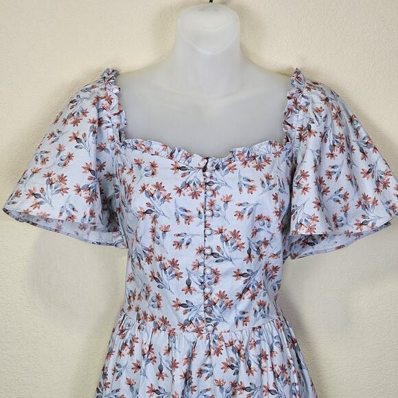 Anthropologie Gal Meets Glam Marianna Dress Womens 12 Floral Cottagecore Prairie - Picture 2 of 16